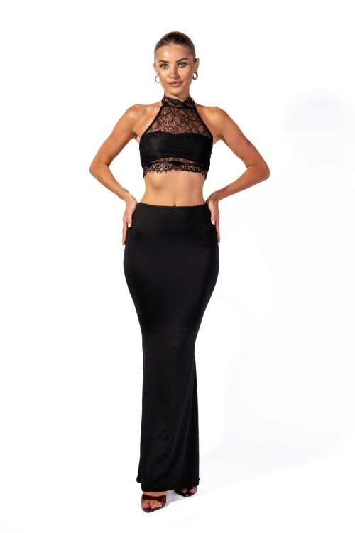 set Noir Allure elegancki komplet damski bluzka i spódnica AELIE