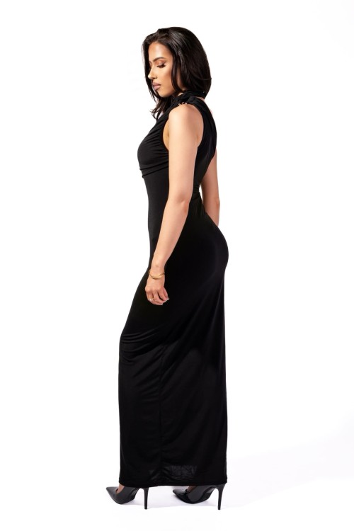 sukienka Midnight Grace czarna stylizacja premium AELIE